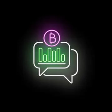 Bitcoin cryptocurrency financial data chart in speech bubble icon 스톡 일러스트