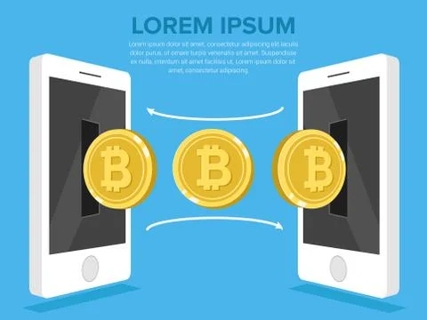Bitcoin cryptocurrency. Financial technology. Internet money. Business concept. Illustrazione stock