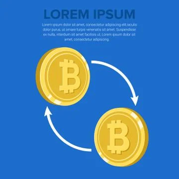 Bitcoin cryptocurrency. Financial technology. Internet money. Business concept. Stock Illustration