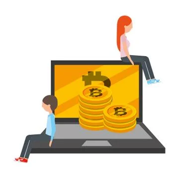 Bitcoin cryptocurrency fintech Stock Illustration
