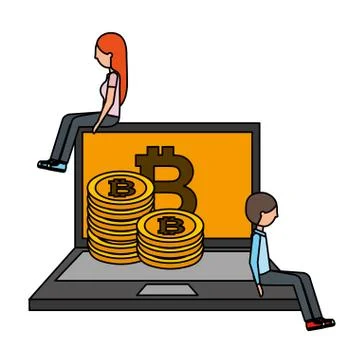Bitcoin cryptocurrency fintech Stock Illustration