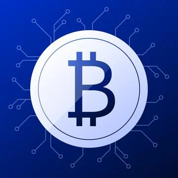 Bitcoin Cryptocurrency Flat Illustration Stock Illustration