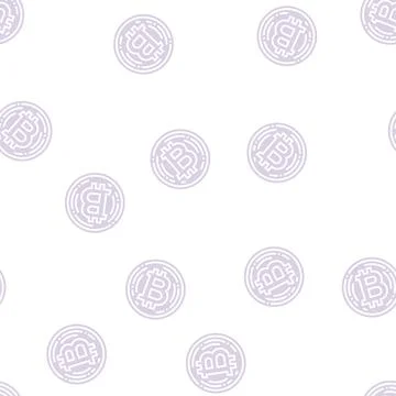 Bitcoin cryptocurrency glyph seamless pattern Stock Illustration
