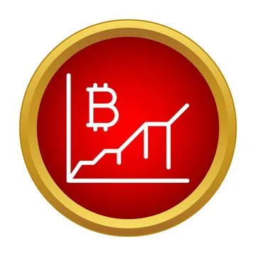 Bitcoin cryptocurrency graph showing rising market trend Stock Illustration