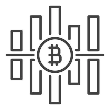 Bitcoin Cryptocurrency Graph vector Crypto Trading thin line icon or design.. Stock Illustration