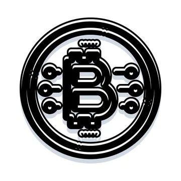 Bitcoin cryptocurrency icon decentralized digital blockchain finance symbol Stock Illustration