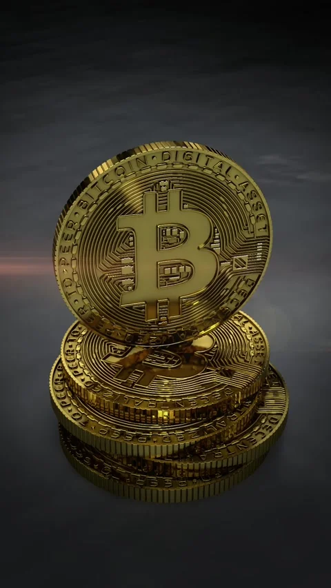 Bitcoin Cryptocurrency Investment Concept in Vertical Mobile Video Format Stock Footage 346369577