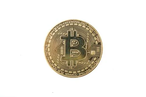 Bitcoin &amp; cryptocurrency isolated on white Stock Photos