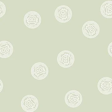Bitcoin cryptocurrency line seamless pattern Stock Illustration