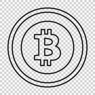 Bitcoin cryptocurrency logo icon isolated on transparent background Stock Illustration