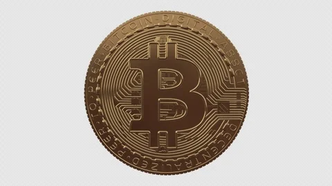 Bitcoin Cryptocurrency Loop With Alpha Channel Stock Footage 345654676