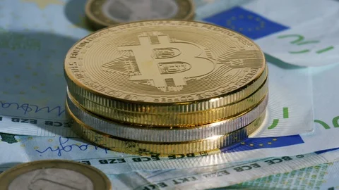 Bitcoin. Cryptocurrency loopable rotation shot. Stock Footage 86489225