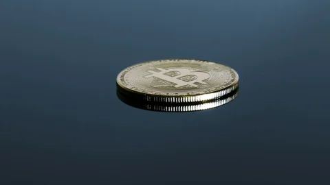 Bitcoin. Cryptocurrency loopable rotation shot. Stock Footage 86515107