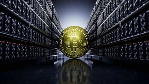 Bitcoin cryptocurrency mining 4k video footage Stock Footage 152728092