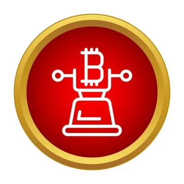 Bitcoin cryptocurrency mining hardware processing icon Stock Illustration