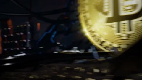 Bitcoin cryptocurrency mining mystery cave 4k video footage Stock Footage 152728253