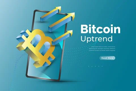 Bitcoin Cryptocurrency on Mobile Stock Illustration