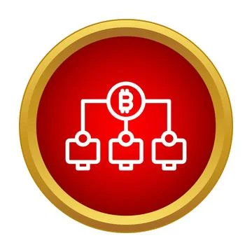 Bitcoin cryptocurrency network blockchain mining decentralized icon Stock Illustration