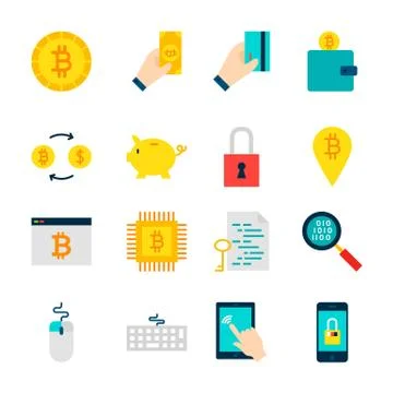 Bitcoin Cryptocurrency Objects Illustrazione stock