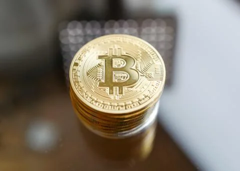 BITCOIN Cryptocurrency Stock Photos