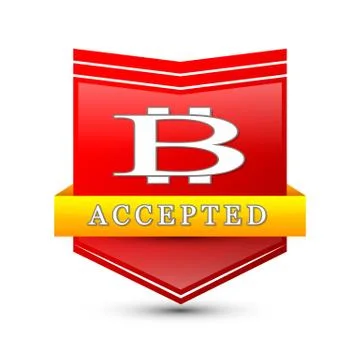 Bitcoin cryptocurrency red shield emblem Illustrazione stock