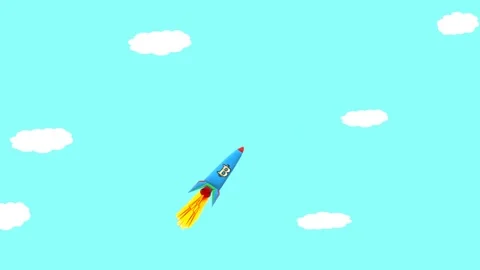 Bitcoin cryptocurrency rocket growth concept. Stock Footage 291994664