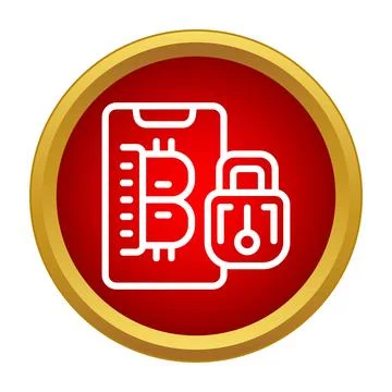 Bitcoin cryptocurrency security lock protecting digital wallet Иллюстрация