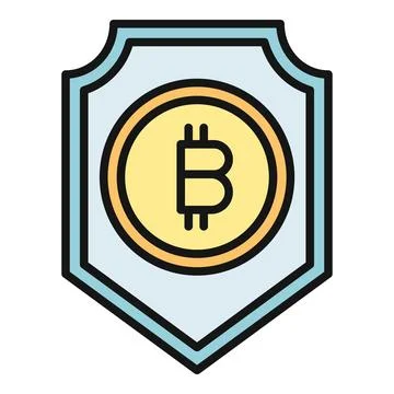 Bitcoin cryptocurrency shield protecting digital financial assets Stock Illustration