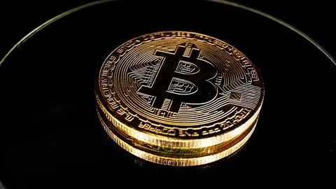 Bitcoin cryptocurrency sign symbol Video stock 99267746
