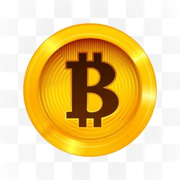 Bitcoin cryptocurrency sign on transparent background. Blockchain. Stock Illustration