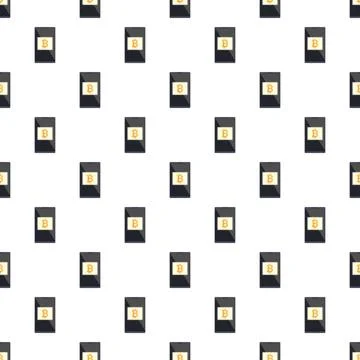 Bitcoin cryptocurrency smartphone payment mobile wallet seamless pattern イラスト素材