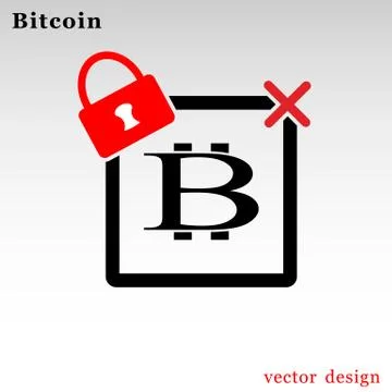 Bitcoin cryptocurrency square logo Stock Illustration