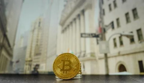 Bitcoin Cryptocurrency stack Stock Photos