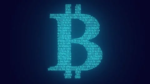 Bitcoin Cryptocurrency Symbol In Binary Form animation Stock Footage 241073438