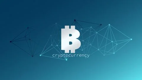 Bitcoin cryptocurrency symbol. Blockchain technology. Virtual money Stock Illustration