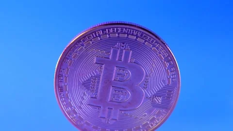 Bitcoin. Cryptocurrency symbol. Stock Footage 154341807