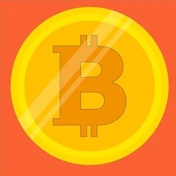 Bitcoin cryptocurrency symbol vector illustration on an orange background Stock Illustration