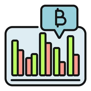 Bitcoin cryptocurrency trading chart showing market analytics Illustrazione stock