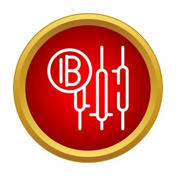 Bitcoin cryptocurrency trading chart stock market icon Stock Illustration
