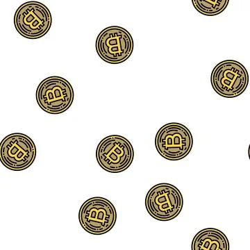 Bitcoin cryptocurrency vector seamless pattern Stock Illustration