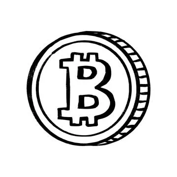 Bitcoin cryptocurrency vector sketch icon. Isolated crypto money sign Stock Illustration
