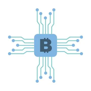 Bitcoin cryptocurrency virtual circuit security image 스톡 일러스트