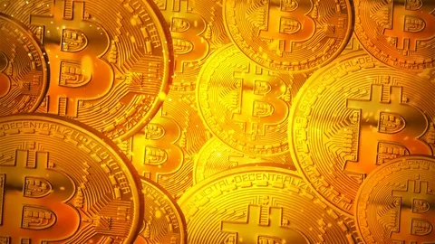 Bitcoin cryptocurrency virtual money Stock Footage 87118960