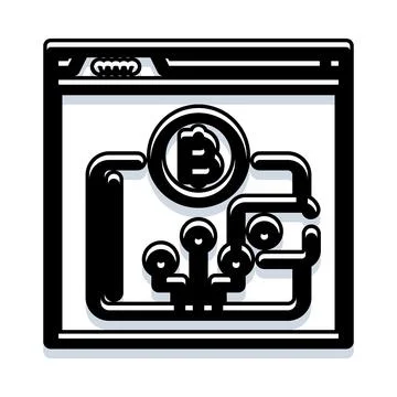Bitcoin cryptocurrency wallet processing digital online payment 库存插图