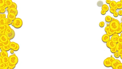 Bitcoin cryptocurrency white background vintage border frame banner Stock-Footage 133000448