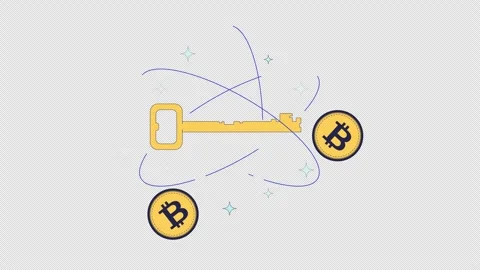 Bitcoin cryptography 2D animation Stock Footage 324501775