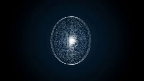 Bitcoin - cryptography digital currency coin Stock Footage