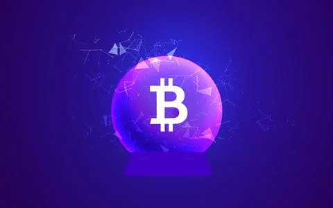 Bitcoin Crystal Ball Vector Illustration Predicting Cryptocurrency Future Pri Stock Illustration