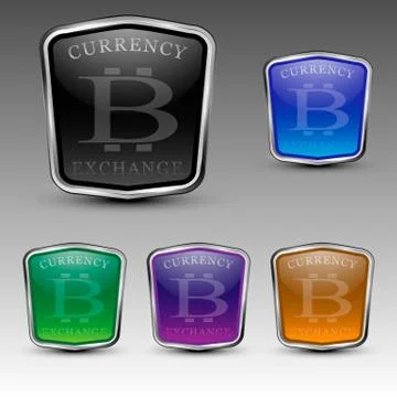 Bitcoin currency exchange logo Stock Illustration
