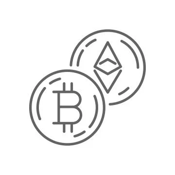 Bitcoin Currency Exchange Thin Line Symbol Icon Design Stock Illustration
